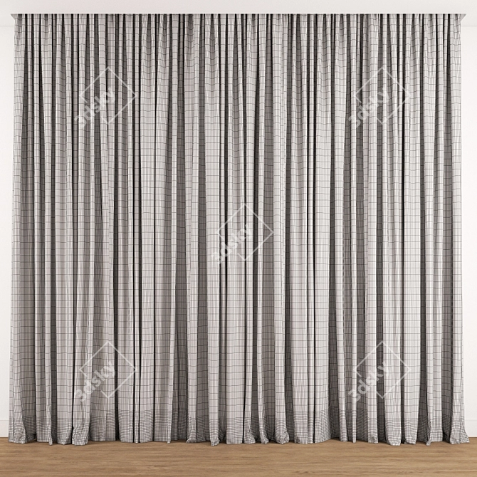 Elegant Curtain Design 3D model image 3