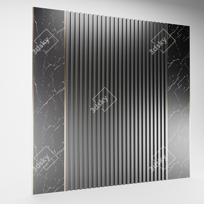 Sleek Wall Panel: 3892 Polys 3D model image 2