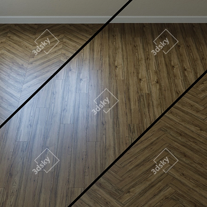 Sienna Chevron Laminate Flooring 3D model image 1