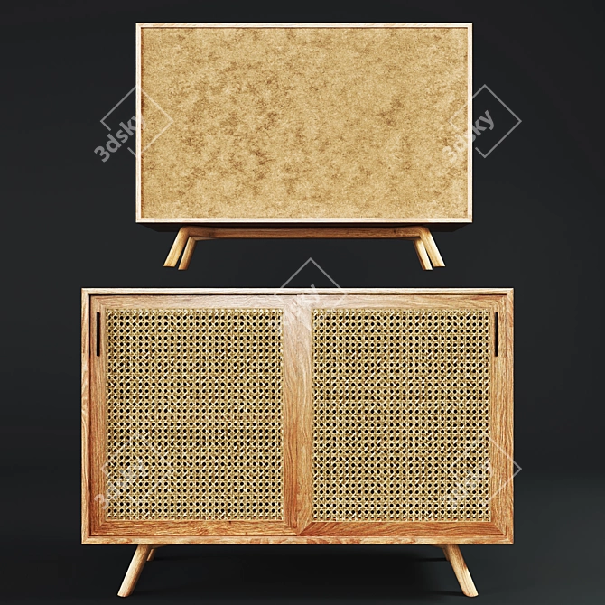 Boho Style Decorative Sideboard - Ready for Closeup Shots 3D model image 5