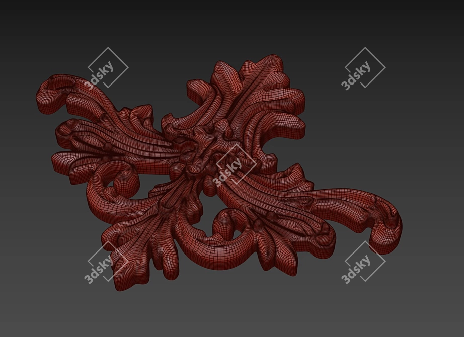 Elegant Russian Ornament: Handcrafted Beauty 3D model image 1