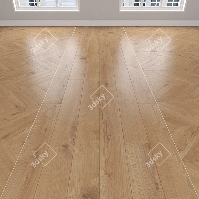 Versatile Parquet Oak: Herringbone, Linear & Chevron 3D model image 1