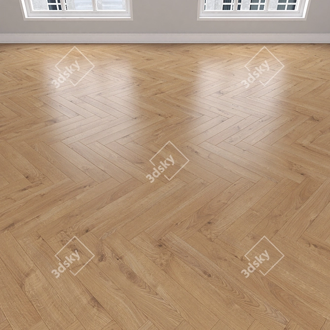 Versatile Parquet Oak: Herringbone, Linear & Chevron 3D model image 3