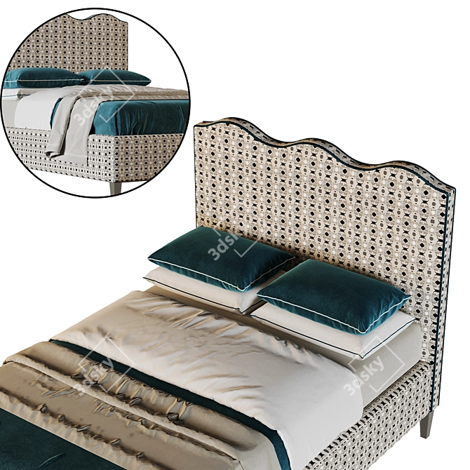 Mint Dream Rooma Bed 3D model image 1