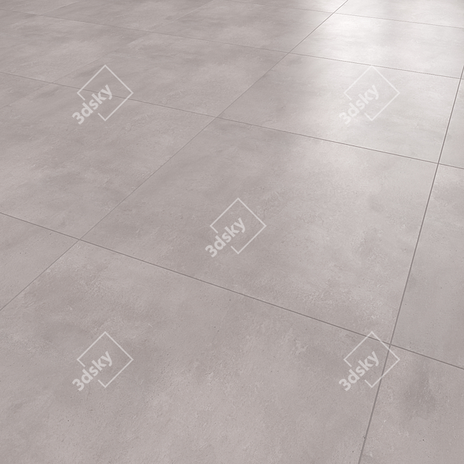 Oslo Grey Concrete Floor Tile 3D model image 1