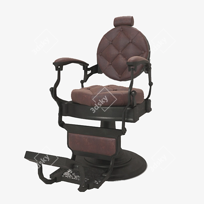 Vintage Barber Chair: Classic Charm 3D model image 3