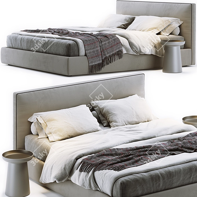 Alberta Laguna Bed: Stylish and Comfortable 3D model image 1