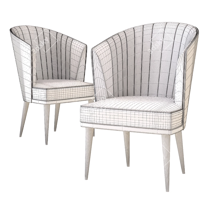 Elegant 4-Piece Home Dining Chair Set 3D model image 5