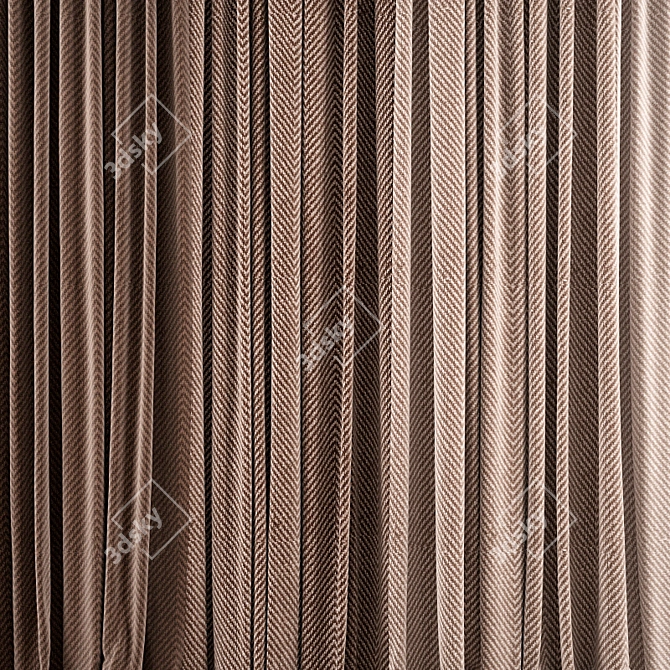 Detailed Curtain Model - 3ds max & Obj 3D model image 2