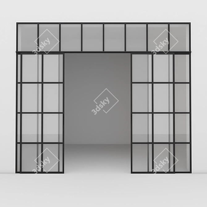 Sleek Aluminium Door - Vray & Corona 3D model image 2