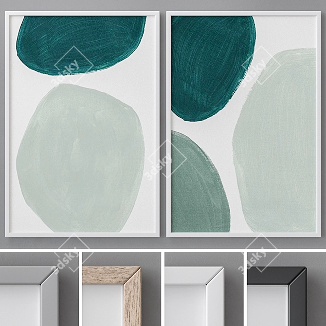 Modern Abstract Painting Frames 3D model image 1