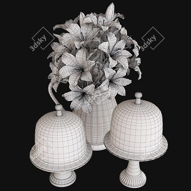 Elegant Flower Set: 3D Floral Decor 3D model image 5