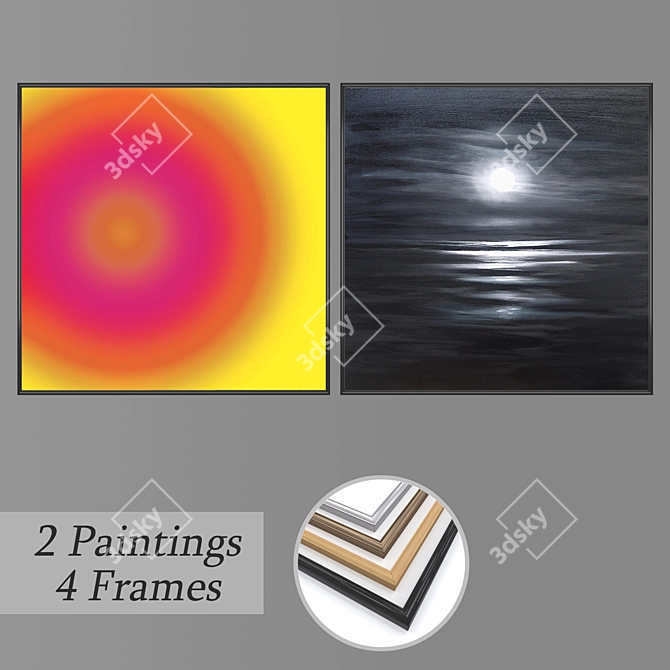 Elegant Wall Art Set: No. 1852 3D model image 1