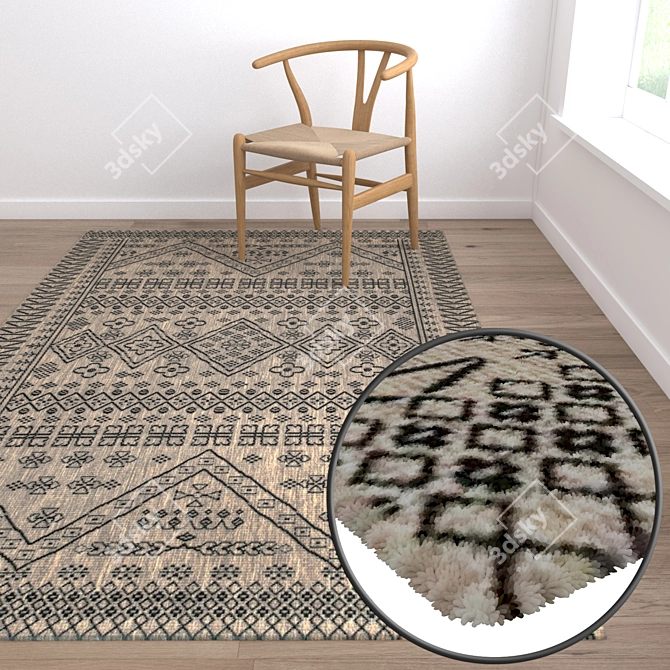 Premium Textured Carpets Set 3D model image 5