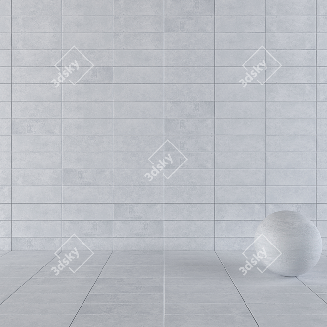 Suite Grey Concrete Wall Tiles 3D model image 1