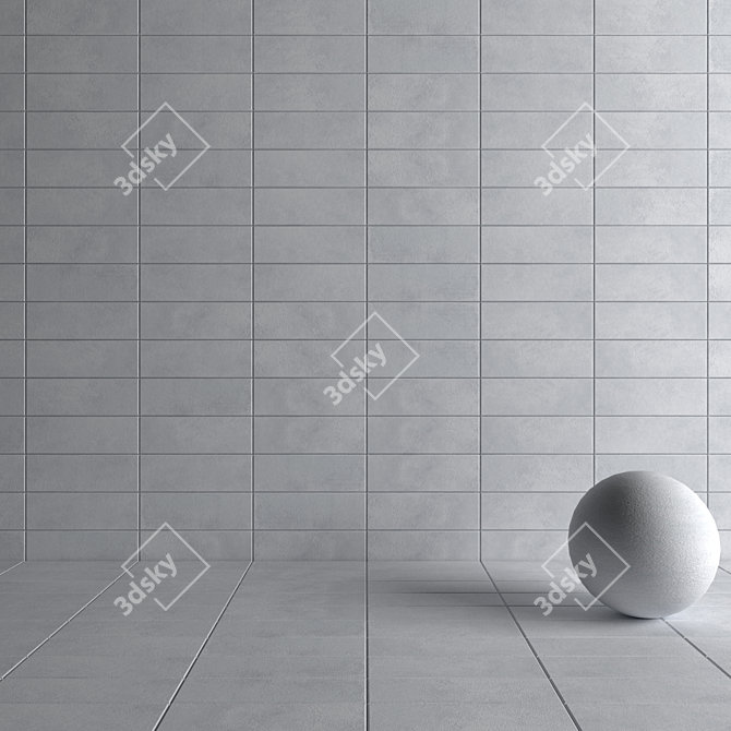 Concrete Suite Gray Wall Tiles 3D model image 4