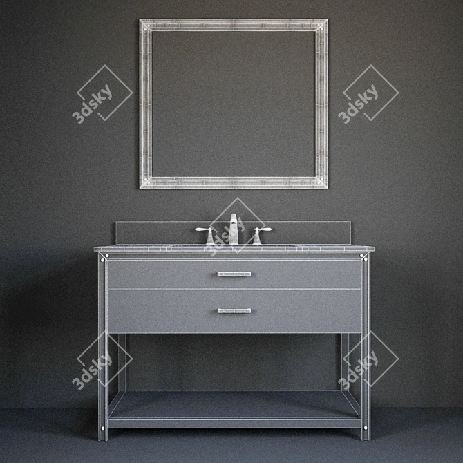 Rustic Acacia Double Vanity 3D model image 3