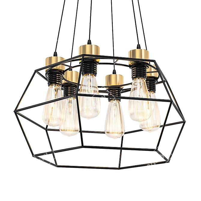 Stylish Hanging Pendant Light 3D model image 1