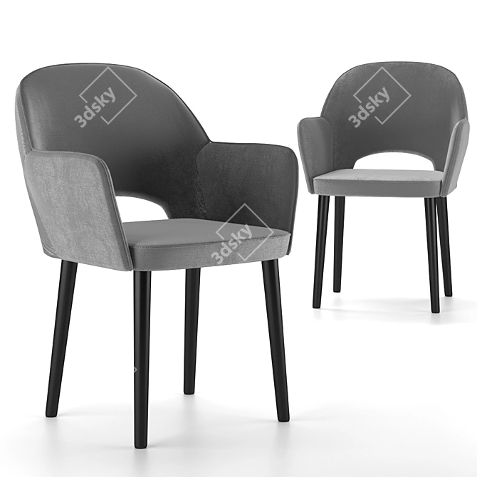 Venus Velvet Chair: Stylish Comfort for Your Home 3D model image 1