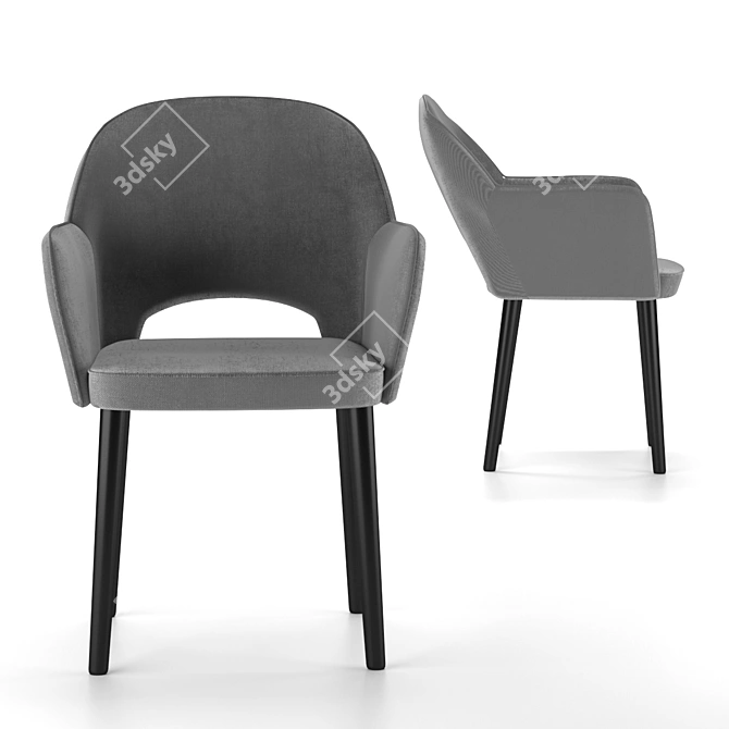 Venus Velvet Chair: Stylish Comfort for Your Home 3D model image 2