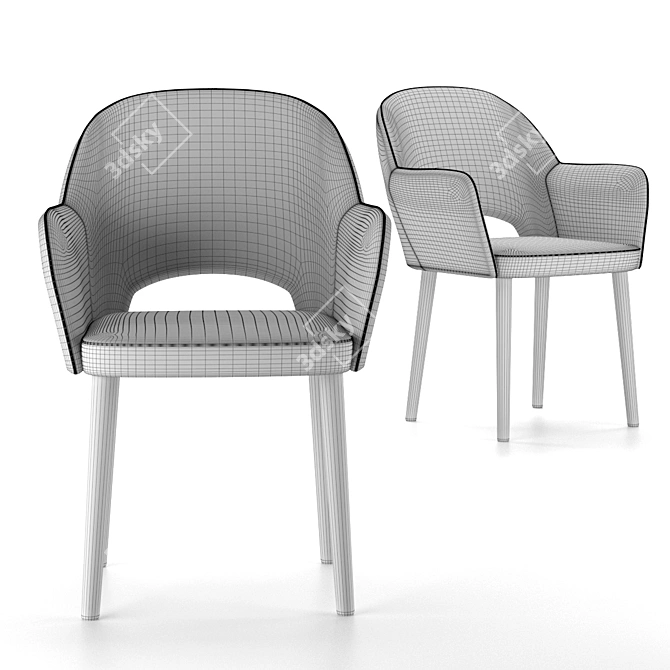 Venus Velvet Chair: Stylish Comfort for Your Home 3D model image 3