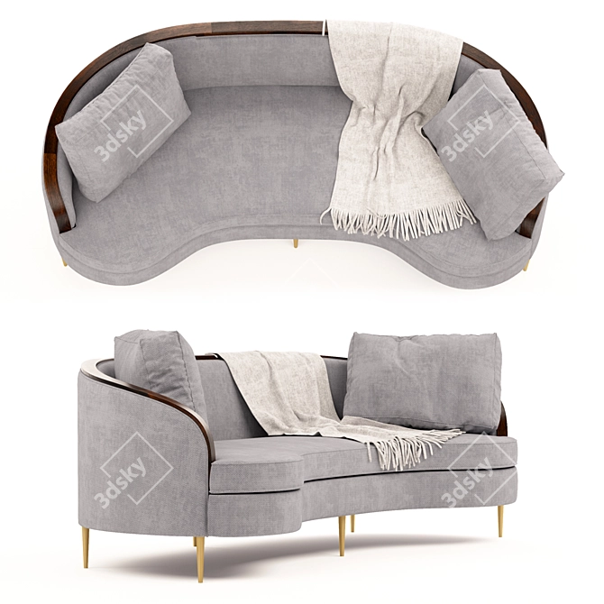 Modern Ava Sofa - Stylish Comfort. 3D model image 2