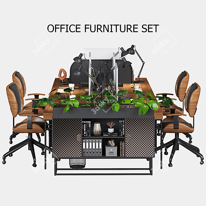 Modern Office Furniture Set 3D model image 2