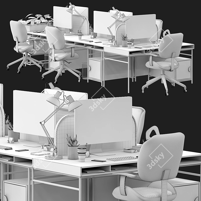 Modern Office Furniture Set 3D model image 5