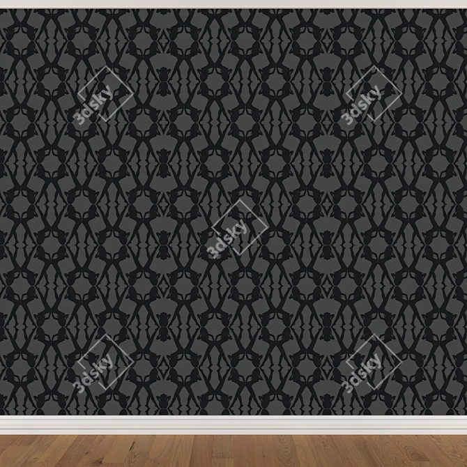 Seamless Wallpaper Set in 3 Colors 3D model image 2