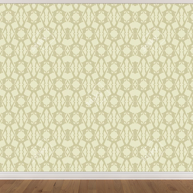 Seamless Wallpaper Set in 3 Colors 3D model image 3