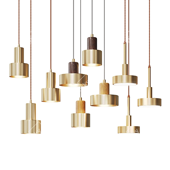 Elegant Pendant Lights Collection by Lampatron 3D model image 5