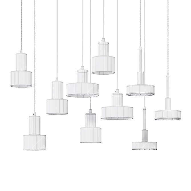 Elegant Pendant Lights Collection by Lampatron 3D model image 4