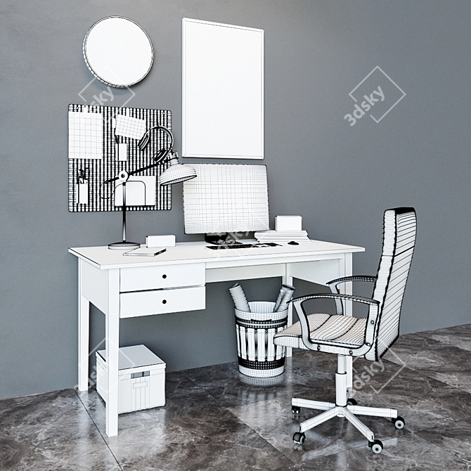 ARKELSTORP Writing Desk, Black - Stylish and Functional Workspace Solution 3D model image 5