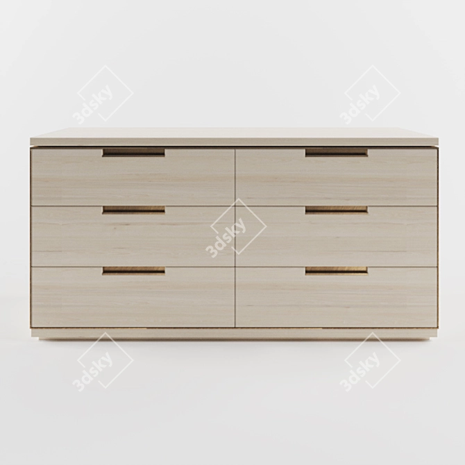 Sleek Fortis Drawer Cabinet | Holly Hunt 3D model image 1