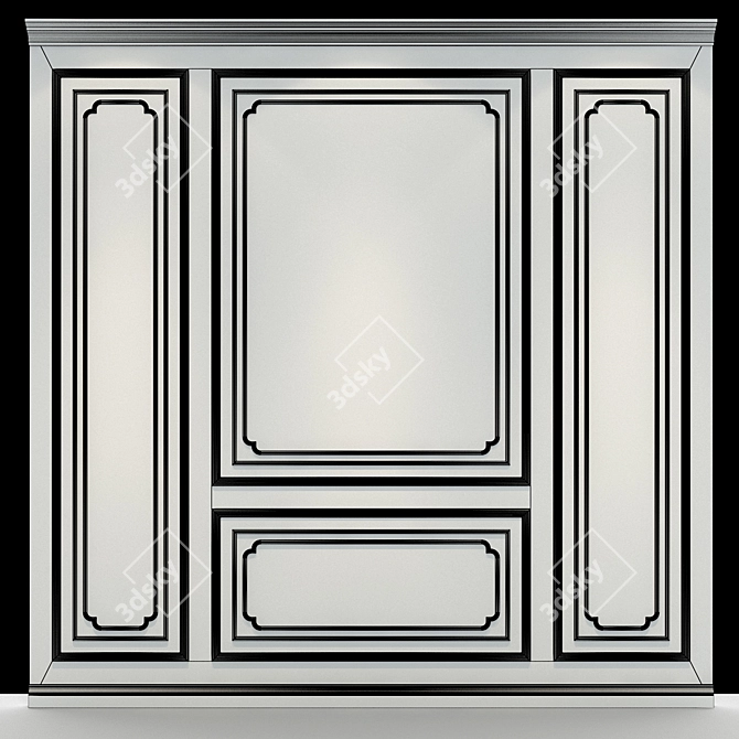 Contemporary 3D Wall Panel 3D model image 2