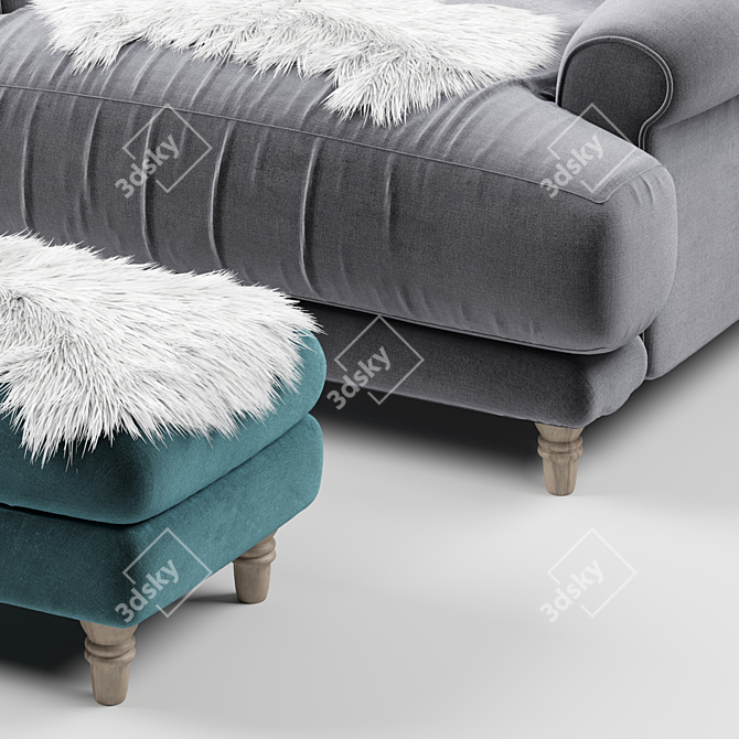 Title: Cozy Slowcoach Armchair Set 3D model image 4