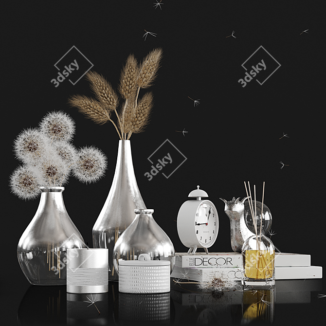 Whimsical Dandelion Decor Set 3D model image 1