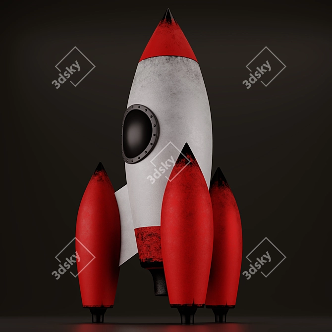 Space Blast Toy Rocket 3D model image 1