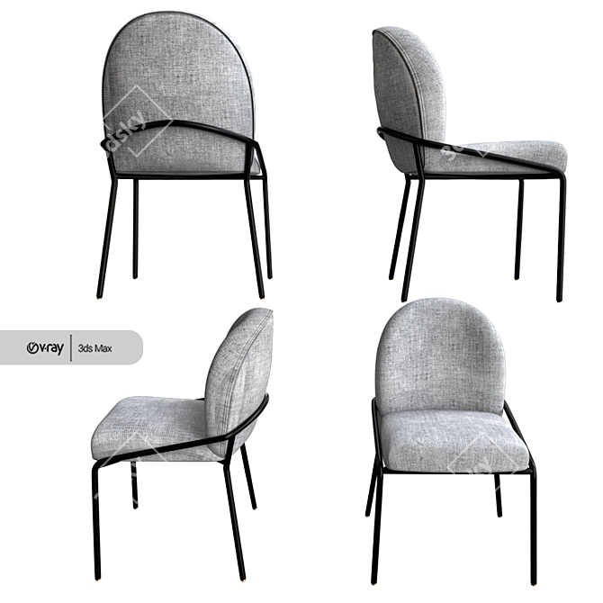 Sophisticated Astrud Dining Chair 3D model image 1
