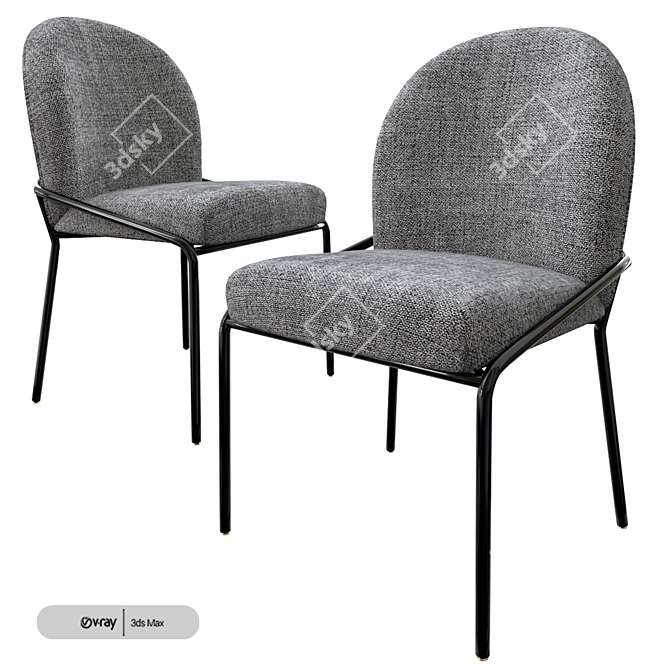 Sophisticated Astrud Dining Chair 3D model image 4