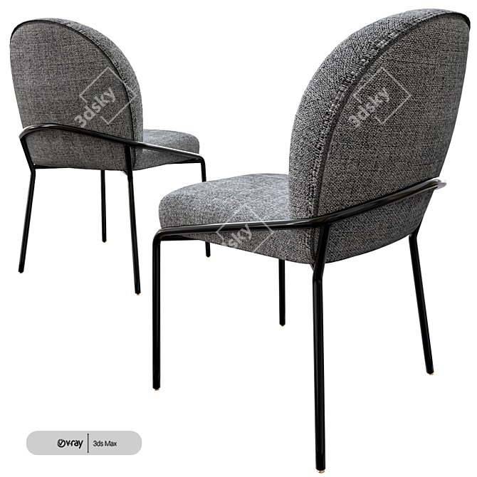 Sophisticated Astrud Dining Chair 3D model image 5