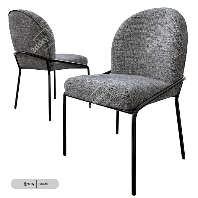 Sophisticated Astrud Dining Chair 3D model image 6