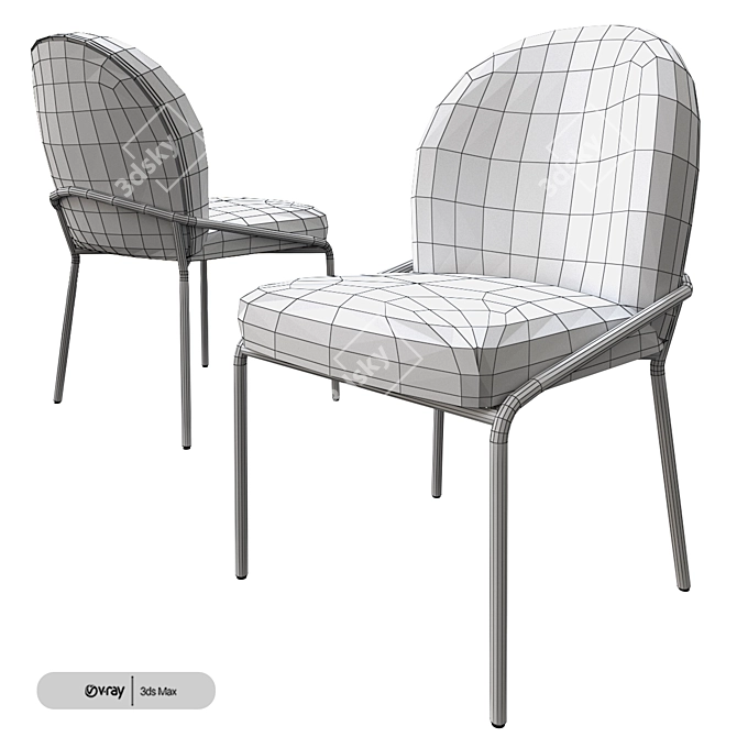Sophisticated Astrud Dining Chair 3D model image 7