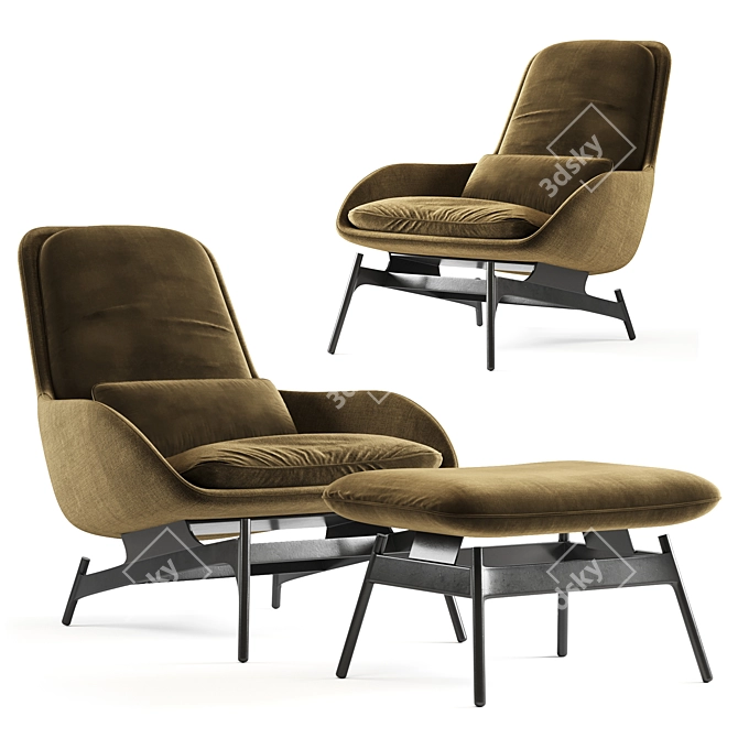 Modern Field Lounge Chair 3D model image 1