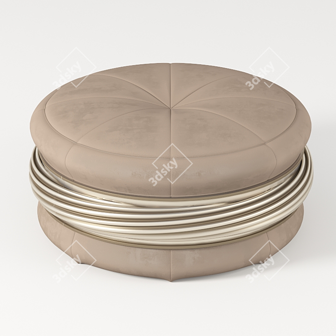 Velvet Twist Lounge Pouf 3D model image 1