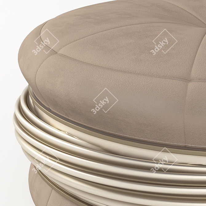 Velvet Twist Lounge Pouf 3D model image 3