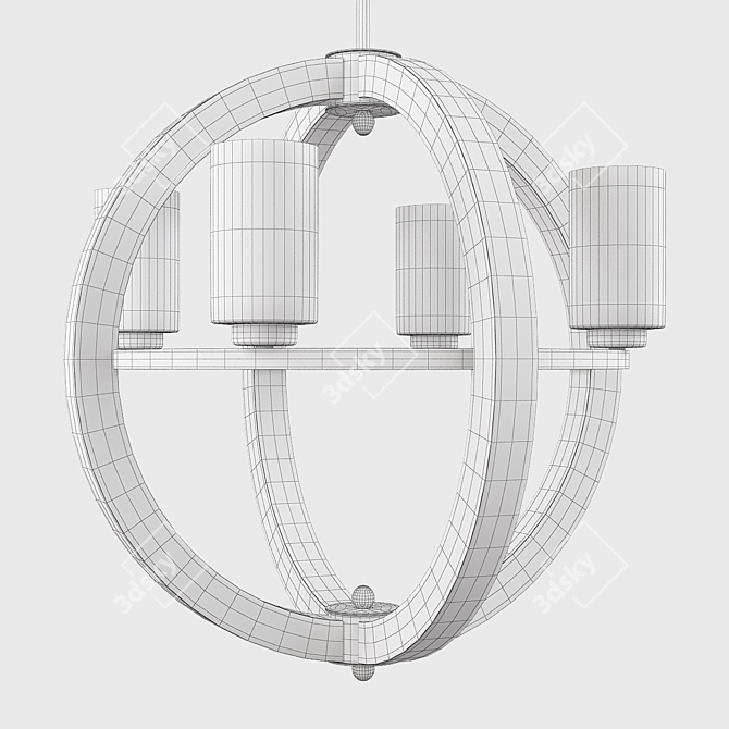 Elegant Grand Bank Globe Chandelier 3D model image 2