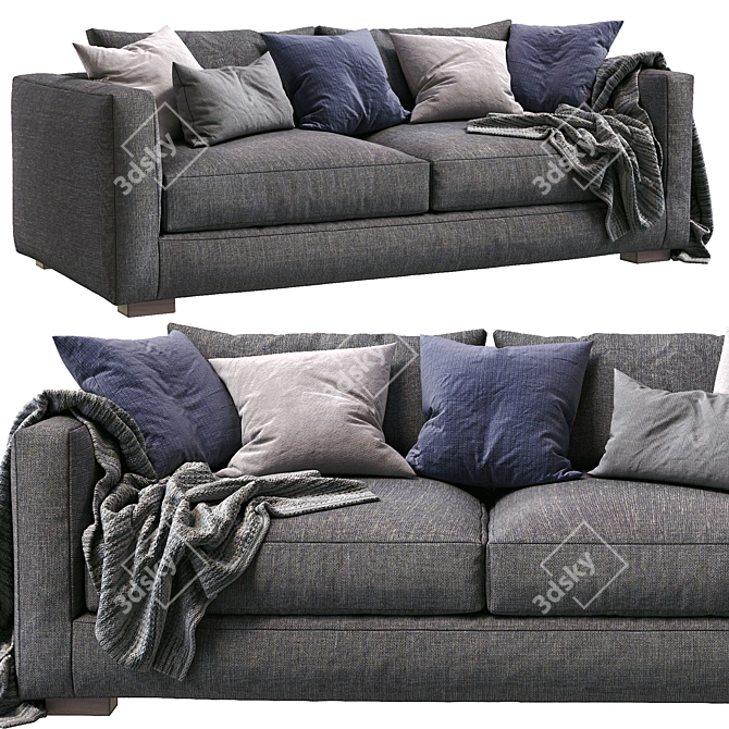 Vittoria Luisa 3-Seater Sofa: Timeless Elegance for Your Living Space 3D model image 1