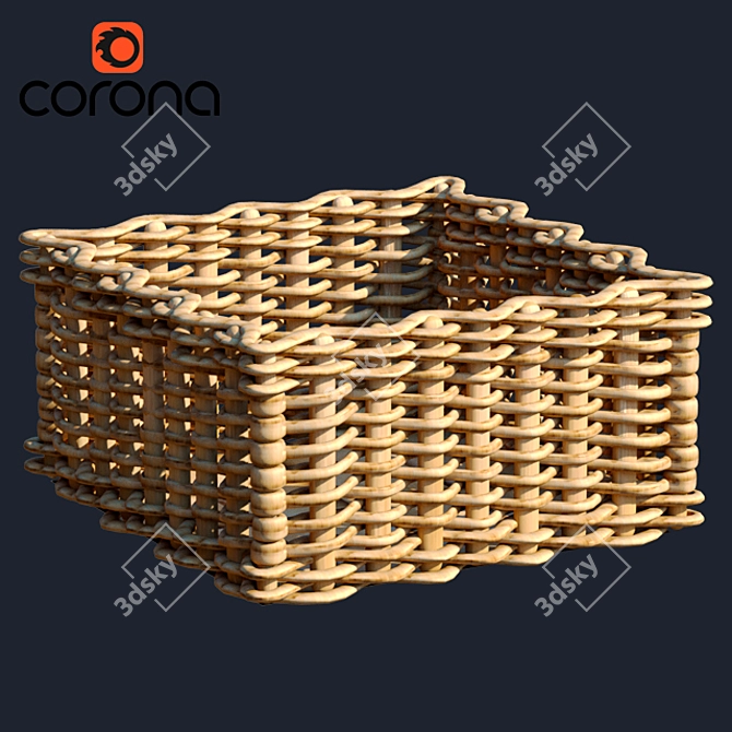 Versatile Storage Solution - 250x250x125 mm Wire Basket 3D model image 1