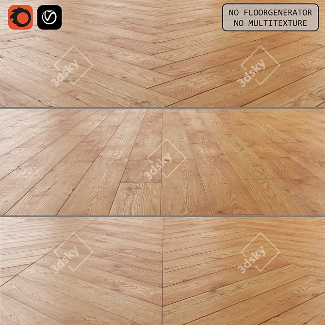 Versatile Laminate Flooring: 3 Layout Options, Editable Poly, 7 Tile Patterns 3D model image 1